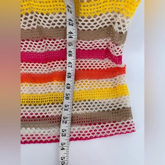 Tacera Maxi Women's Maxi Dress Size Small Knit Crochet Stretch striped - Picture 4 of 7